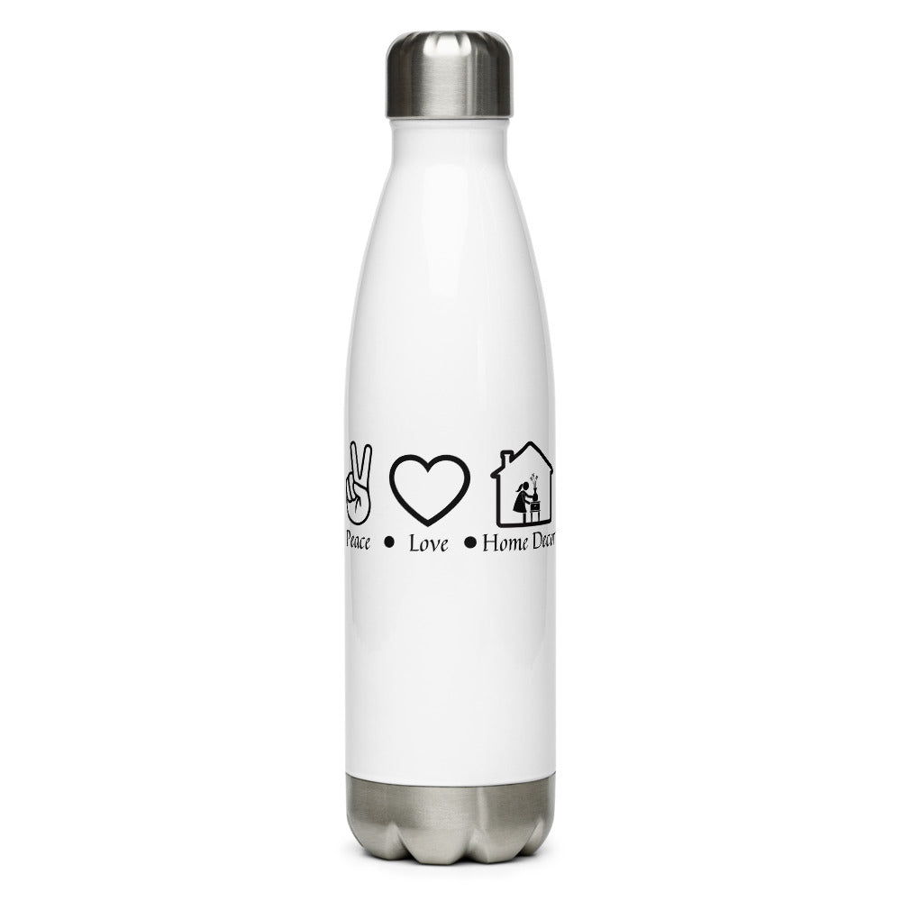 "Peace-Love-Home Decor" Stainless Steel Water Bottle